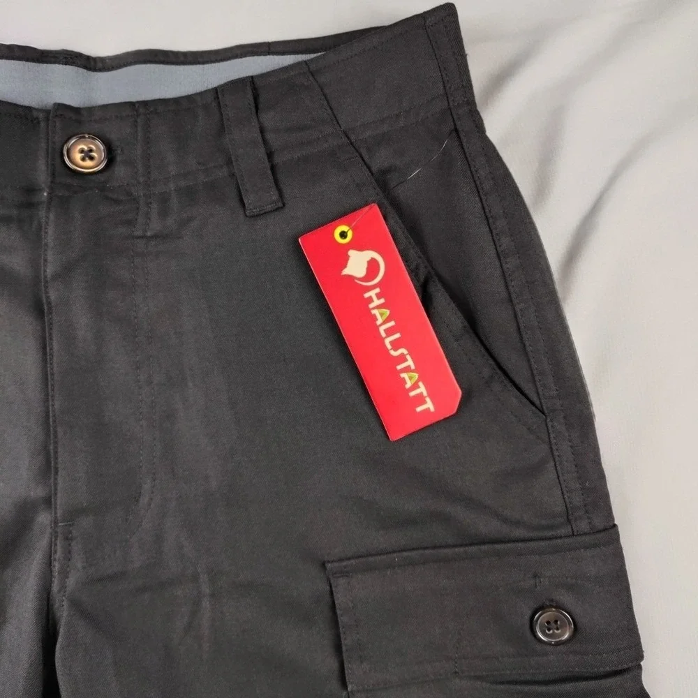 Hallstatt Cargo Shorts Mens Size 30x9 Black Breathable Stretch Comfort NWT
